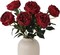 6Pcs Burnt Burgundy Artificial Roses Flowers Fake Silk Roses Flower (Burnt Burgundy)